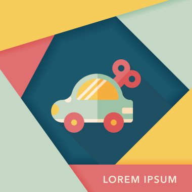 oyuncak araba düz simgesi ile uzun gölge, eps10