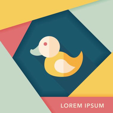 Uzun Gölge, eps 10 düz simge oyuncak ördek
