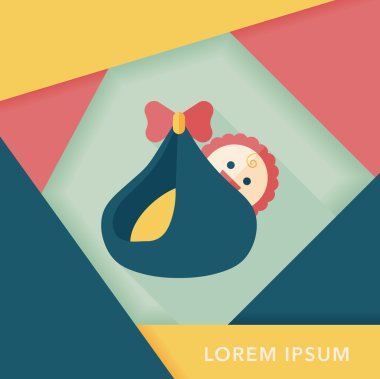 Bebek uzun gölge, eps10 düz simgesiyle