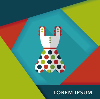 kadın elbise düz simgesi ile uzun gölge, eps10