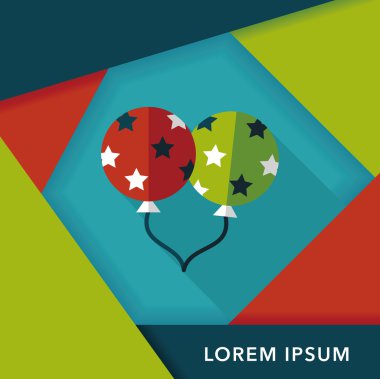 Balonlar düz simgesi ile uzun gölge, eps10