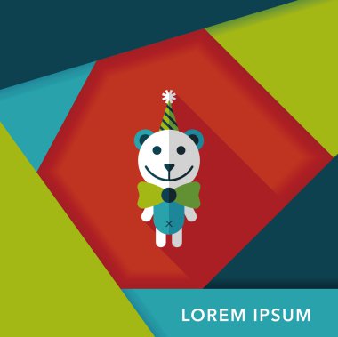 Uzun Gölge, eps10 ile Doğum oyuncak ayı düz simgesi