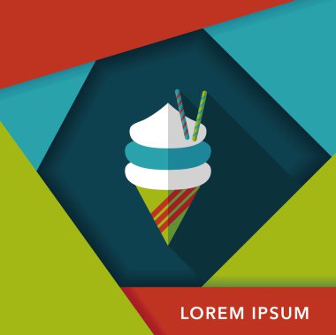 Uzun Gölge, eps10 dondurma düz simgesi