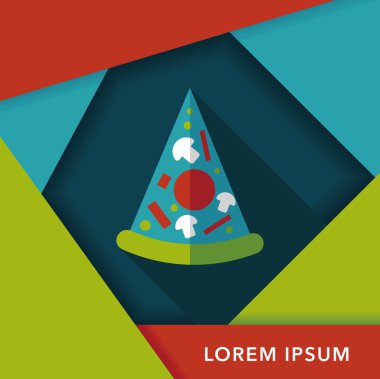 Uzun Gölge, eps10 pizza düz simgesi