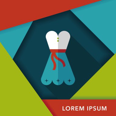 kadın elbise düz simgesi ile uzun gölge, eps10