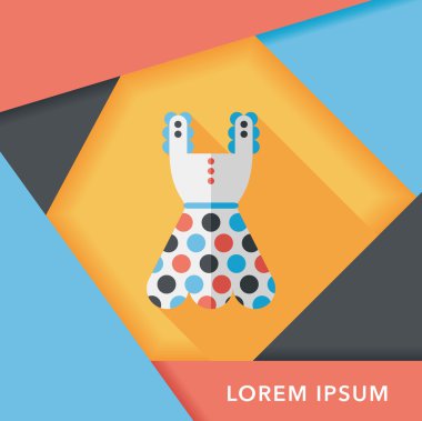 kadın elbise düz simgesi ile uzun gölge, eps10