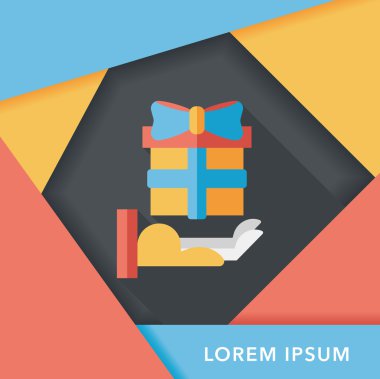 Uzun Gölge, eps10 hediye düz simgesi