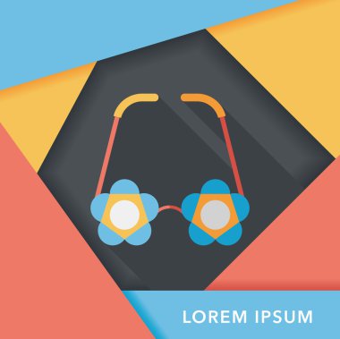 Uzun Gölge, eps10 ile çiçek gözlük düz simgesi