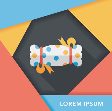 düz uzun gölge, eps10 bir simgeyle tatlılar ve şekerler