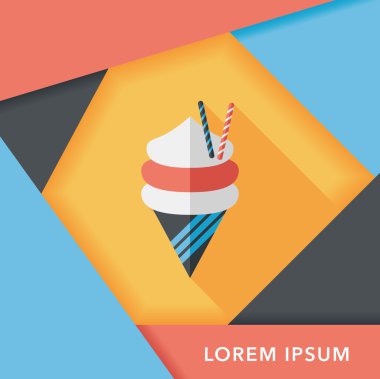 Uzun Gölge, eps10 dondurma düz simgesi