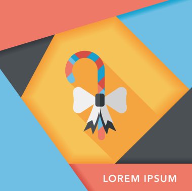 doğum günü şeker düz simgesi ile uzun gölge, eps10