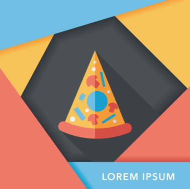 Uzun Gölge, eps10 pizza düz simgesi