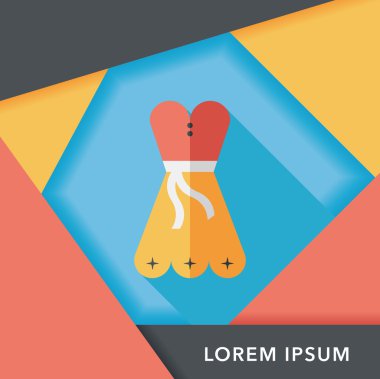 kadın elbise düz simgesi ile uzun gölge, eps10