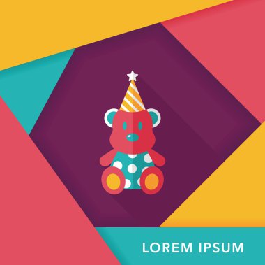 Uzun Gölge, eps10 ile Doğum oyuncak ayı düz simgesi