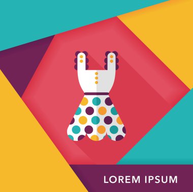 kadın elbise düz simgesi ile uzun gölge, eps10