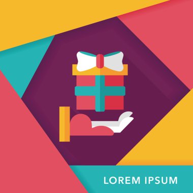 Uzun Gölge, eps10 hediye düz simgesi