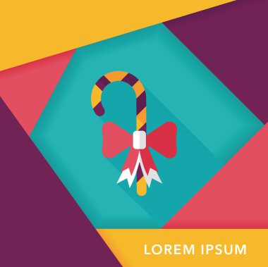 doğum günü şeker düz simgesi ile uzun gölge, eps10