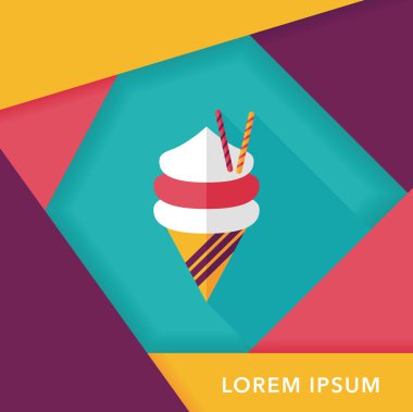 Uzun Gölge, eps10 dondurma düz simgesi