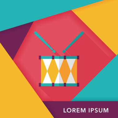 Uzun Gölge, eps10 davul düz simgesi