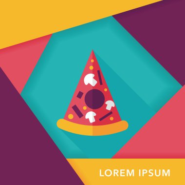 Uzun Gölge, eps10 pizza düz simgesi