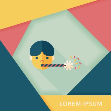 verjaardag partij jongen platte pictogram met lange schaduw, eps10