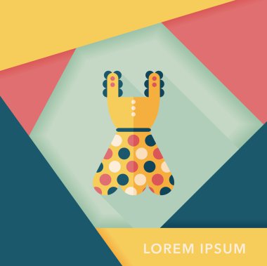 kadın elbise düz simgesi ile uzun gölge, eps10