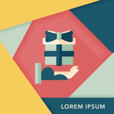 Uzun Gölge, eps10 hediye düz simgesi