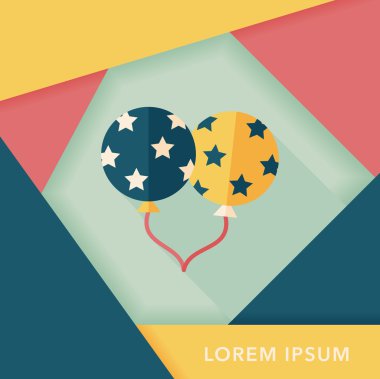 Balonlar düz simgesi ile uzun gölge, eps10