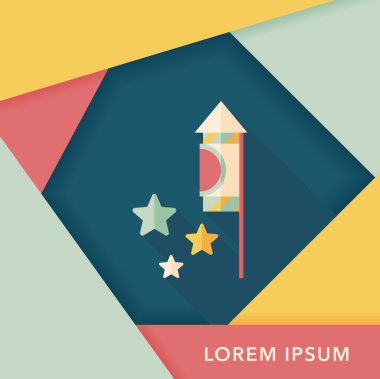 Uzun Gölge, eps10 fişek düz simgesi