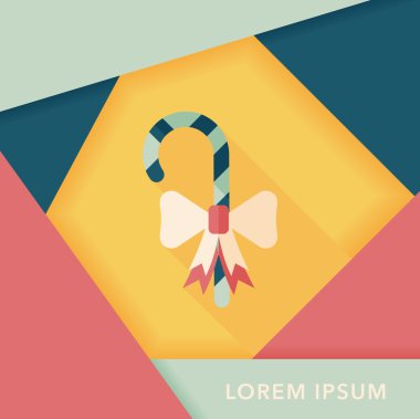 doğum günü şeker düz simgesi ile uzun gölge, eps10