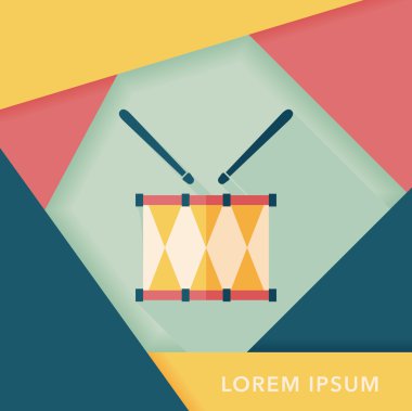 Uzun Gölge, eps10 davul düz simgesi