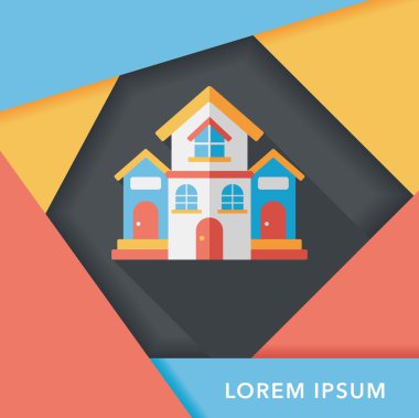 Bina evi uzun gölge, eps10 düz simgesiyle