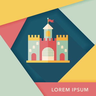 Bina kale uzun gölge, eps10 düz simgesiyle