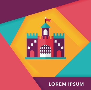 Bina kale uzun gölge, eps10 düz simgesiyle