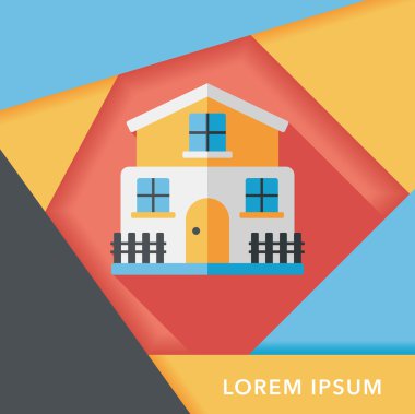 Bina uzun gölge, eps10 düz simgesiyle