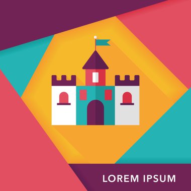 Bina kale uzun gölge, eps10 düz simgesiyle