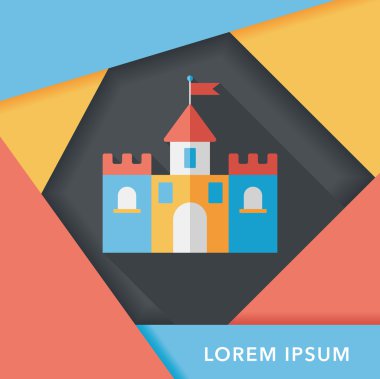 Bina kale uzun gölge, eps10 düz simgesiyle