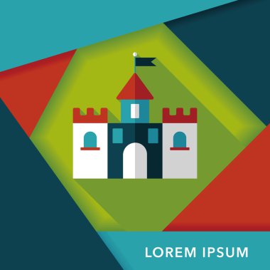 Bina kale uzun gölge, eps10 düz simgesiyle