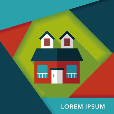 Bina uzun gölge, eps10 düz simgesiyle