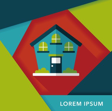 Bina uzun gölge, eps10 düz simgesiyle