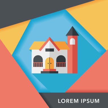 Bina uzun gölge, eps10 düz simgesiyle