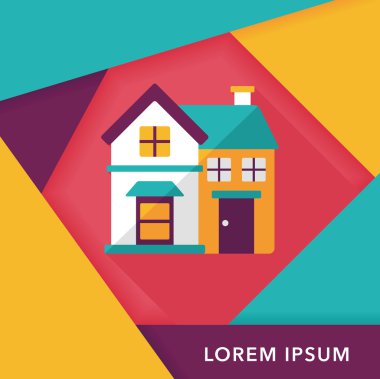 Bina uzun gölge, eps10 düz simgesiyle