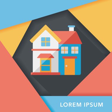 Bina uzun gölge, eps10 düz simgesiyle