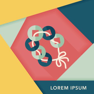 Çin yeni yılı düz simgesi ile uzun gölge, eps10, eski paralar