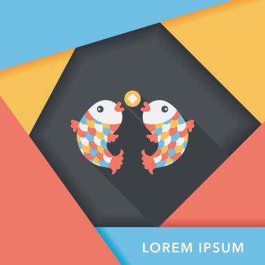 Çin yeni yılı uzun gölge, eps10, Çinli bir dekor ile düz simgesi