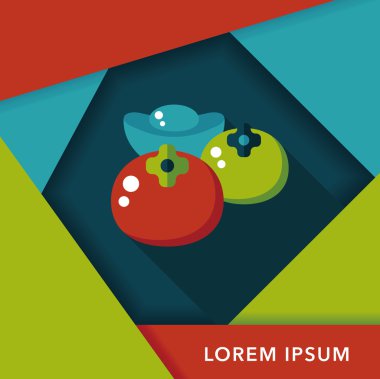 Çin yeni yılı uzun gölge, eps10, Çin şans ile düz simgesi