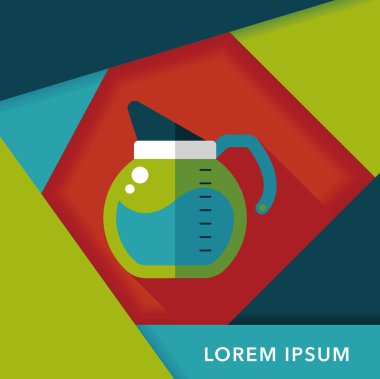 Uzun Gölge, eps10 ile kahve su ısıtıcısı düz simgesi