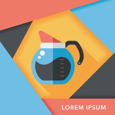 Uzun Gölge, eps10 ile kahve su ısıtıcısı düz simgesi