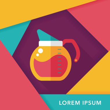 Uzun Gölge, eps10 ile kahve su ısıtıcısı düz simgesi