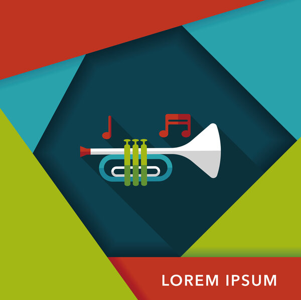 икона трубы или рога с длинной тенью, епс10
